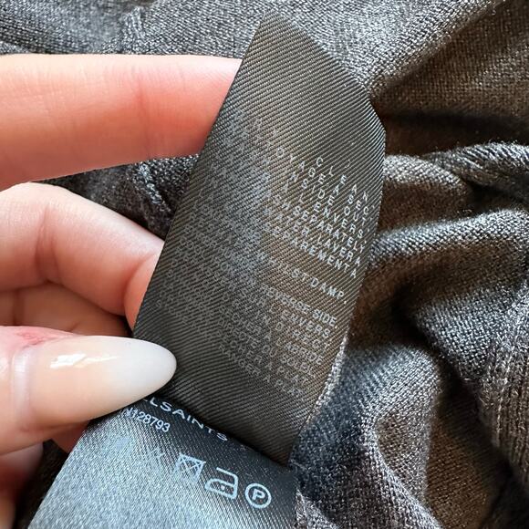 All Saints dark gray knit cropped wrap cardigan size 2 - Picture 9 of 9